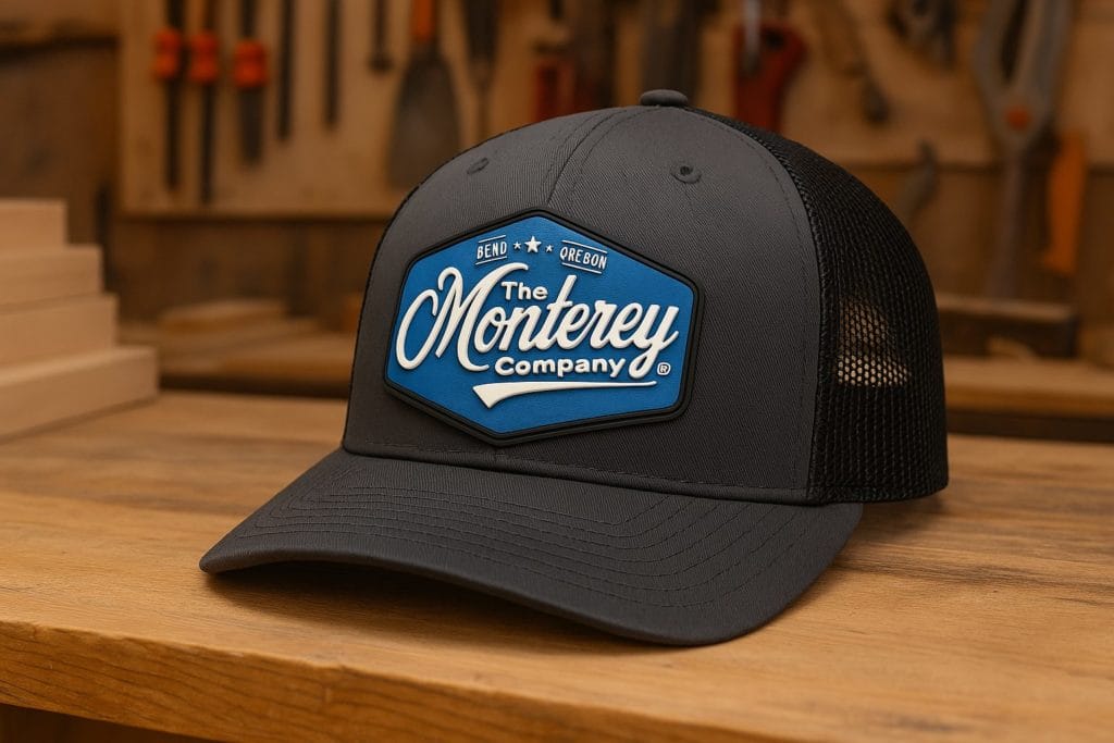 Richardson 112 trucker hat in grey with rubber patch