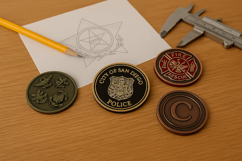 drawing of coin with coins