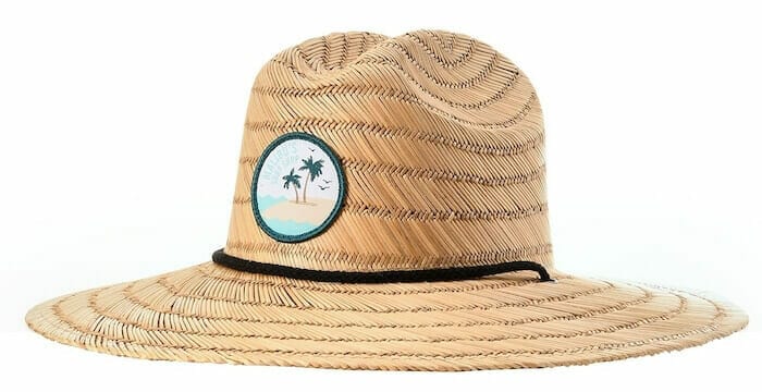straw hat with patch