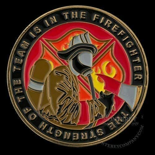 custom 3D firefighter coin