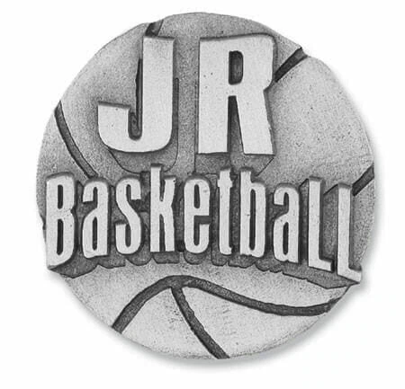 JR Basketball pewter style lapel pin