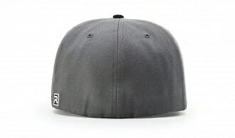 back view of grey hat