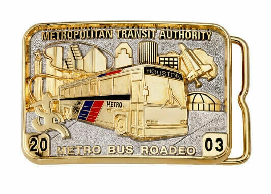custom metro bus belt buckle