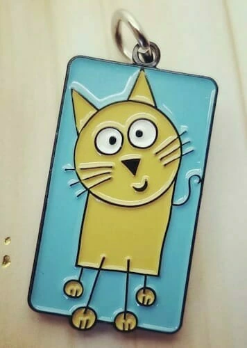 custom enamel cat charm