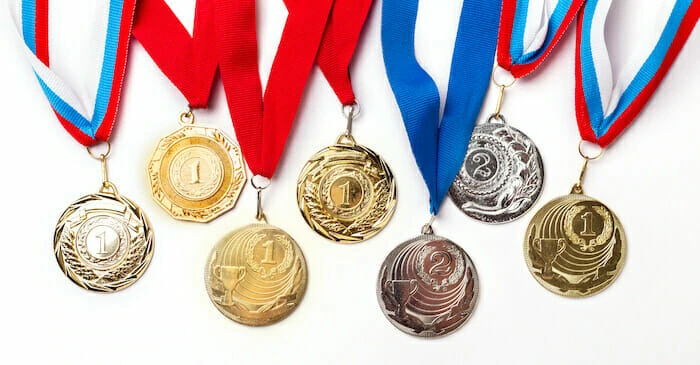 multiple gold 1st place medals