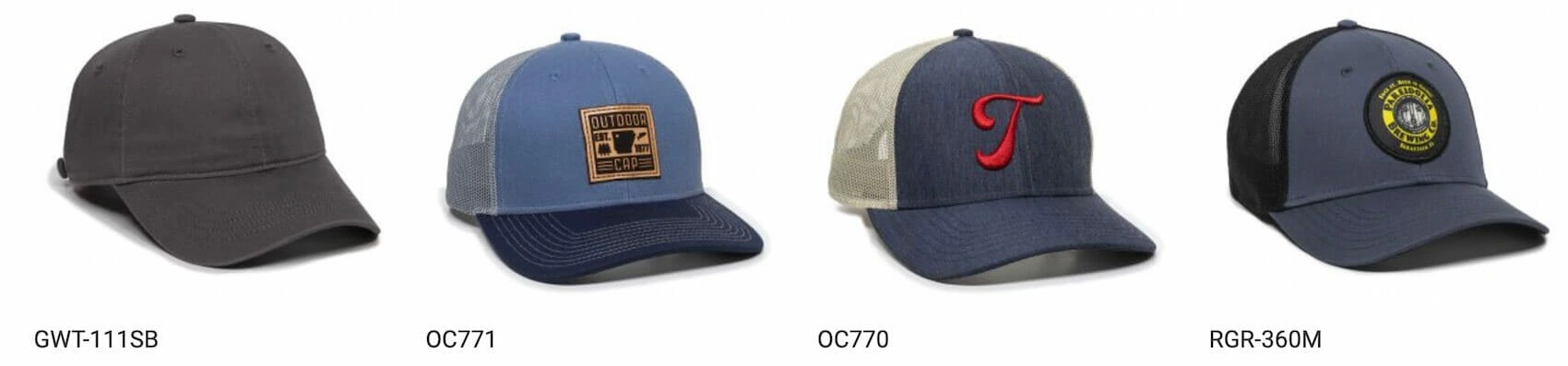 outdoor cap designs with customer logos