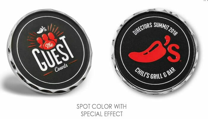 Chili's enamel coin front and back