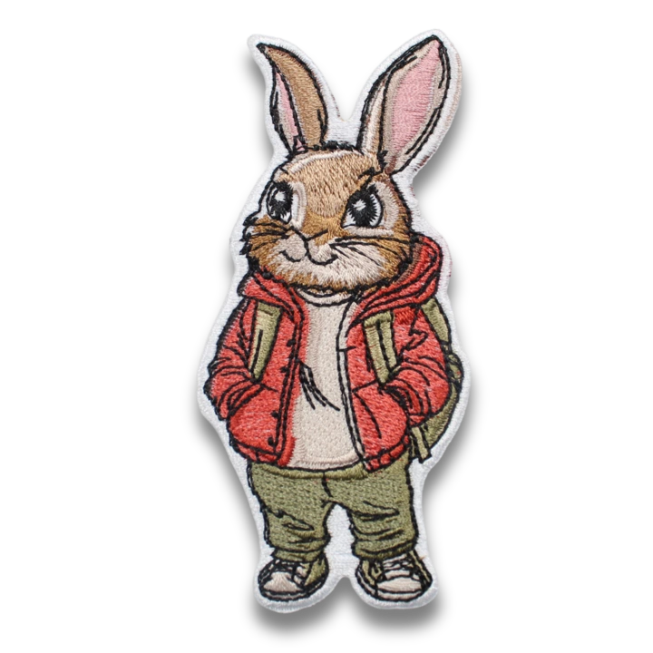 Bunny with red jacket custom made patch