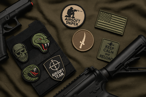 embroidered airsoft patches on airsoft gear