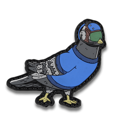 pigeon with helmet PVC patch