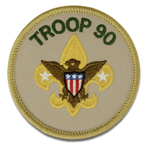 tan embroidered troop 90 patch