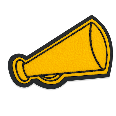 yellow horn chenille patch