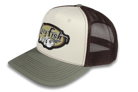 lazy fish green and brown richardson trucker