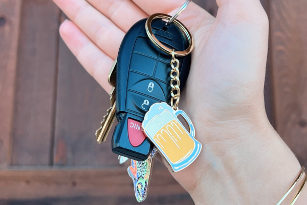 Hard Enamel Keychain - Angle 1