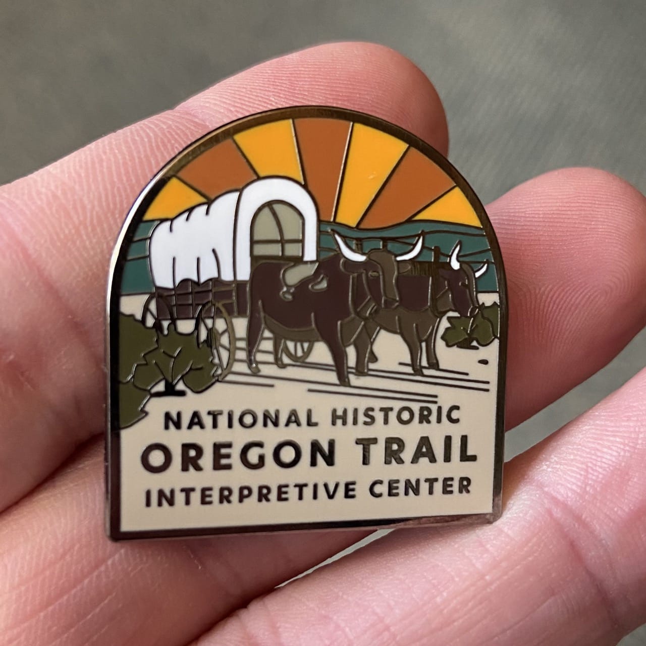 Hard enamel oregon trail pin