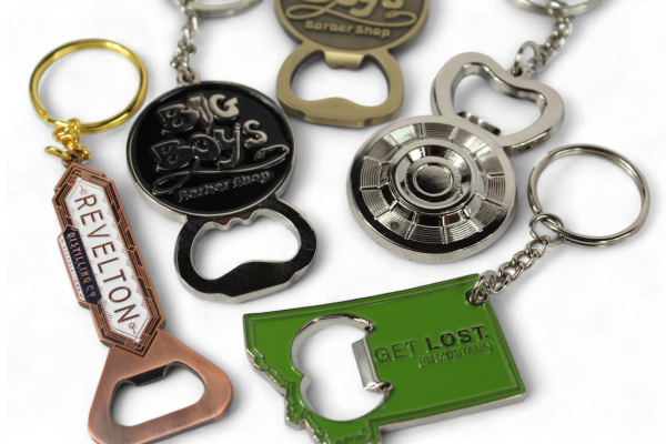 Group of bottle opener keychains