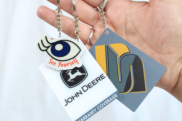 group of acrylic keychains