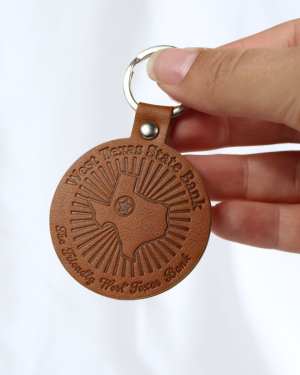 rivet style leather keychain