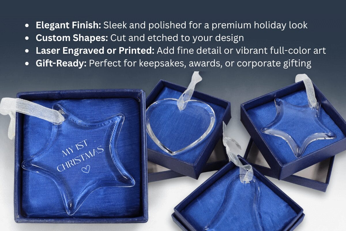 custom glass ornament guide info graph